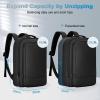 Alyvisun Airline Cabin Bag 42x30x20, Expandable Travel Backpack 18.9-25.2 L, Hand Luggage Rucksack with Laptop Compartment and Shoe Bag, for Boarding, Working, Travel, Black view 2