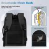 Alyvisun Airline Cabin Bag 42x30x20, Expandable Travel Backpack 18.9-25.2 L, Hand Luggage Rucksack with Laptop Compartment and Shoe Bag, for Boarding, Working, Travel, Black view 4