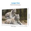 NONHAI Large Gaming Mousepad with Non-Slip Rubber Base Extended Laptop Desk Pad 29.5x16 inch Long Computer Keyboard MouseMat White Tigers Mousepad for Home Office Work view 2