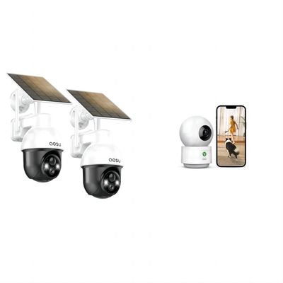 AOSU 2K Security Camera Indoor Solar Camera Security Outdoor