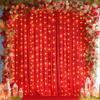 10x10ft Red Backdrop Curtains with Lights Wrinkle Free Fabric Backdrop Curtain for Wedding Birthday Party Baby Shower Photo Shoot Bridal Shower Home Party Background Decorations view 1