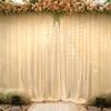 10x10ft Champagne Backdrop Curtains with Lights Wrinkle Free Fabric Backdrop Curtain for Wedding Birthday Party Baby Shower Photo Shoot Bridal Shower Home Party Background Decorations view 2