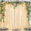 10x10ft Champagne Backdrop Curtains with Lights Wrinkle Free Fabric Backdrop Curtain for Wedding Birthday Party Baby Shower Photo Shoot Bridal Shower Home Party Background Decorations view 3