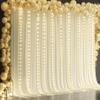 10x10ft Beige Backdrop Curtains with Lights Wrinkle Free Fabric Backdrop Curtain for Wedding Birthday Party Baby Shower Photo Shoot Bridal Shower Home Party Background Decorations view 2