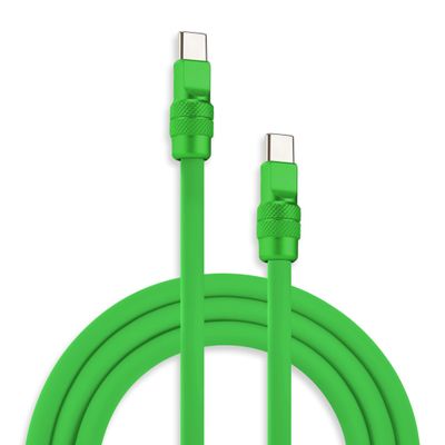 chubbycable Chubby 2.0 USB C 240W Fast Charging Cable Silicone Soft Durable USB C Cable Extra Thick Charger Cord Compatible with iPhone 17-15 Series iPad, Green+Green, Type-C to Type-C, 19.6FT