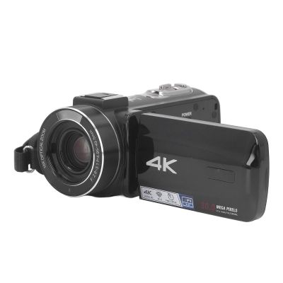 EBTOOLS 4K Video Camera Camcorder, 30MP HD Vlogging Camera Recorder, 10X Digital Zoom, 3In Touchscreen, with Remote Control, 2 Batteries, Lens Hood, for Photography Filming