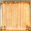 10x10ft Dark Champagne Backdrop Curtains with Lights Wrinkle Free Fabric Backdrop Curtain for Wedding Birthday Party Baby Shower Photo Shoot Bridal Shower Home Party Background Decorations view 1
