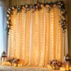 10x10ft Dark Champagne Backdrop Curtains with Lights Wrinkle Free Fabric Backdrop Curtain for Wedding Birthday Party Baby Shower Photo Shoot Bridal Shower Home Party Background Decorations view 2