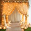 10x10ft Dark Champagne Backdrop Curtains with Lights Wrinkle Free Fabric Backdrop Curtain for Wedding Birthday Party Baby Shower Photo Shoot Bridal Shower Home Party Background Decorations view 3