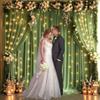 10x10ft Olive Green Backdrop Curtains with Lights Photo Drapes Wrinkle Free Fabric Backdrop Curtain for Wedding Birthday Party Baby Shower Bridal Shower Home Party Background Decorations view 3
