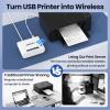 Xiiaozet Wireless Print Server, Share a Printer to Multiple Computer with 1 Port USB2.0 Wide Compatibility Convert Printer to Wirelesss Support Ethernet WiFi Connect Network LK100W. view 3