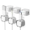 6 Pack Magnetic Cord Organizer & Cable Clips - Adjustable Under Desk Cable Management, Adhesive Wire Holder for Home, Office, Phone, Car, Wall, and Nightstand (White) view 1