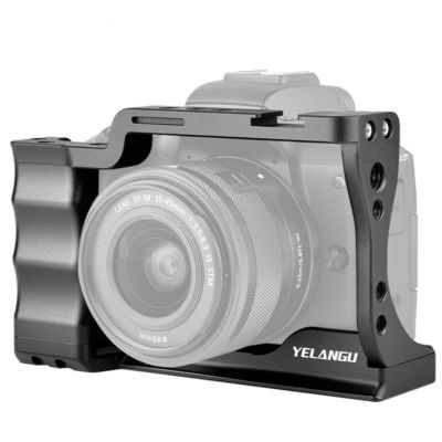 YELANGU Camera Cage Rig Kit Compatible with Canon M50 Camera with Cold Shoe 1/4 3/8 Screw Thread Hole 38mm Quick Release Plate Arri Locating