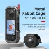 Metal Frame Cage for Insta360 X4 Action Camera Protective Housing Case Cage Rig for Insta360 X4 Accessories with 1/4" Threads Cold Shoe Mount Folding Fingers Lens Cap view 2