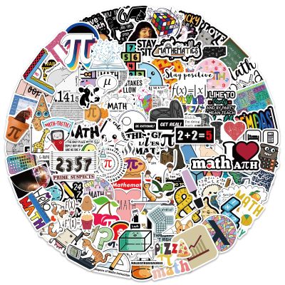 100Pcs Math Stickers, Funny Math Cartoon Stickers Gifts for Student Vinyl Waterproof Stickers for Water Bottle Laptop Luggage Skateboard Snowboard Guitar Gifts for Teens Girls Kids Adult Students