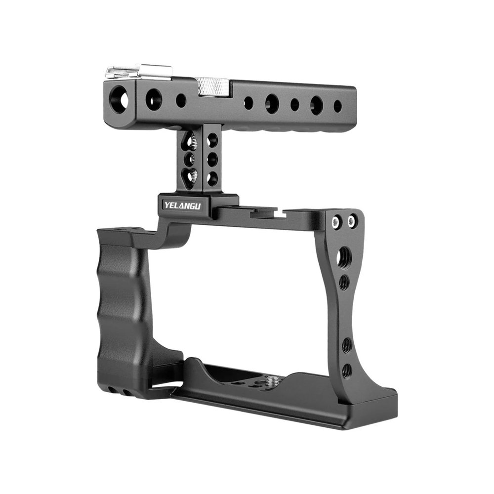 YELANGU M50 Camera Cage Professional Aluminum Alloy Film Movie Making Video Stabilizer Rig Compatible with Canon EOS M50 with Top Handle
