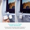 MEE Audio Connect Air in-Flight Bluetooth Wireless Audio Transmitter, with Extra Dual 3.5mm Jack AUX Adapter, for up to 2 AirPods/Other Headphones; Works with All 3.5mm Aux Jacks, White view 2