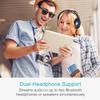MEE Audio Connect Air in-Flight Bluetooth Wireless Audio Transmitter, with Extra Dual 3.5mm Jack AUX Adapter, for up to 2 AirPods/Other Headphones; Works with All 3.5mm Aux Jacks, White view 3