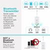 MEE Audio Connect Air in-Flight Bluetooth Wireless Audio Transmitter, with Extra Dual 3.5mm Jack AUX Adapter, for up to 2 AirPods/Other Headphones; Works with All 3.5mm Aux Jacks, White view 4
