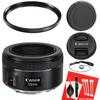 Canon EF 50mm f/1.8 STM Lens for Canon EF-Mount APS-C DSLRs + UV Filter + Dust Blower + Sensor Brush Pen + Cap Keeper (8pc Bundle), Black (Renewed) view 1