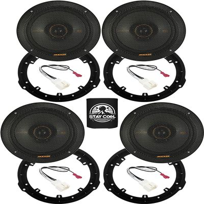 KICKER Speakers 6.5 inch for Ford Focus 2012-2018 Upgrade Kit - 4 Pack of KS Series with Adapters and Harness, Coaxial 6 1/2 Car Audio Front and Rear Door Speaker KSC650, 51KSC6504