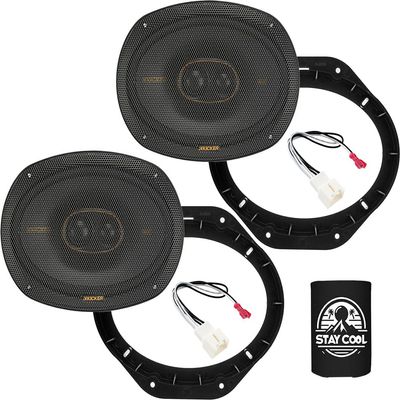 KICKER Front Door 6x9 Speakers Kit for Ford F-150 2015-2024 Upgrade Kit - Pair of KS Series 6x9 Inch Coaxial Speakers with Adapters and Harnesses - KSC6930, 51KSC69304