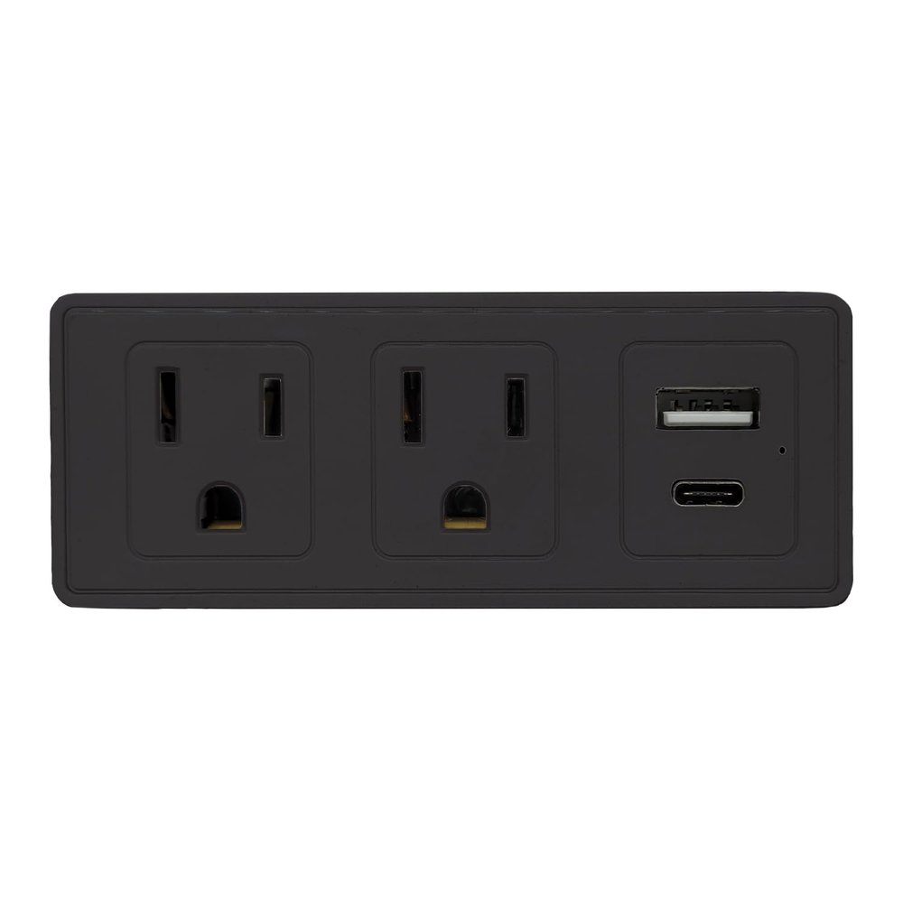 Multi Plug Wall Outlet Surge Protector with USB Ports - 2 Outlet Extender with 2 USB Ports (1 USB-C) - 300J Power Strip with Adapter Spaced Outlets for Home, Travel, Office (Black) 1 Pack