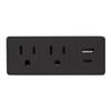 Multi Plug Wall Outlet Surge Protector with USB Ports - 2 Outlet Extender with 2 USB Ports (1 USB-C) - 300J Power Strip with Adapter Spaced Outlets for Home, Travel, Office (Black) 1 Pack view 1