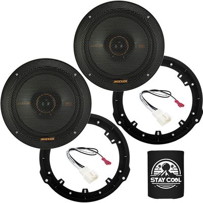 KICKER Speakers 6.5 inch for Ford Fusion 2013-2020 Upgrade Kit - Pair of KS Series with Adapters and Harness, Coaxial 6 1/2 Car Audio Front or Rear Door Speaker KSC650, 51KSC6504