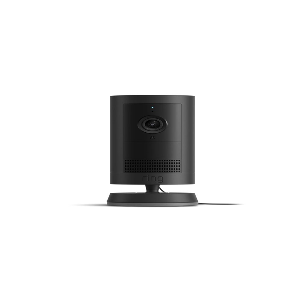Ring Outdoor Cam Plus, Plug-In (newest model), Home or business security, Wide-Angle 2K Video with Ring Vision, Low-Light Sight for full-color night vision, Mount-Anywhere Versatility, Black
