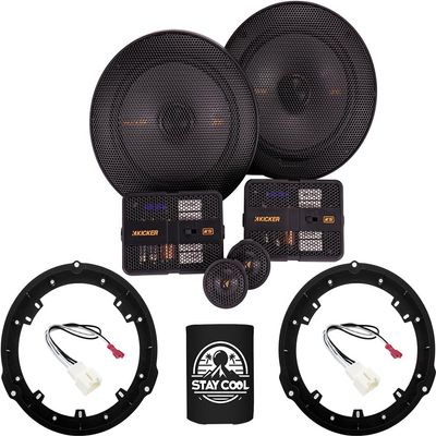 KICKER Speakers 6.5 inch for Ford F-150 2015-2024 Upgrade Kit - Pair of KS Series with Adapters and Harness, Component 6 1/2 Car Audio Rear Door Speaker KSS650, 51KSS6504