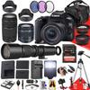 Canon EOS 250D / Rebel SL3 DSLR Camera with EF-S 18-55mm f/4-5.6 is STM, EF 75-300mm f/4-5.6 III and 500mm f/8.0 Preset Telephoto Lens + 128 GB Memory + Filters + More (37pc Bundle) (Renewed) view 1