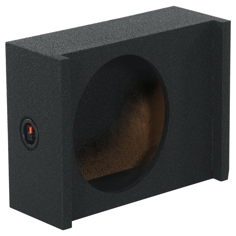 Rockville RQT12 12" Sealed Subwoofer Enclosure, Bedliner Finish, Shallow Downfiring Design, 3/4" MDF, for Car/Truck Audio Systems