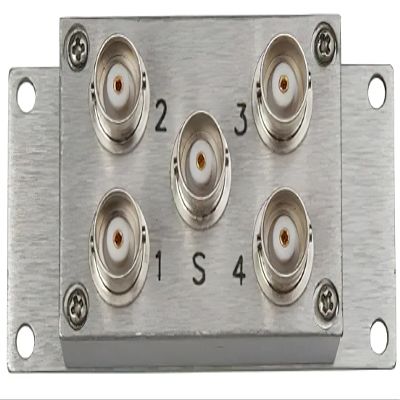 Generic Listen Technologies LA-81 4-Way RF Antenna Combiner, Passive Power, Works with 72 or 216 MHzm, Mountable, BNC Connectors, 1 Output, 50 Ohm Impedance