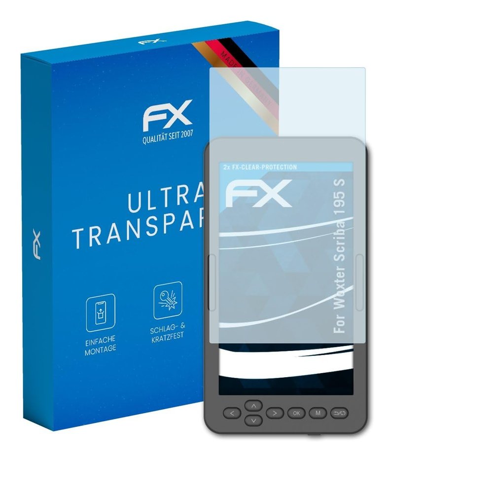 atFoliX Screen Protection Film compatible with Woxter Scriba 195 S Screen Protector, ultra-clear FX Protective Film (2X)