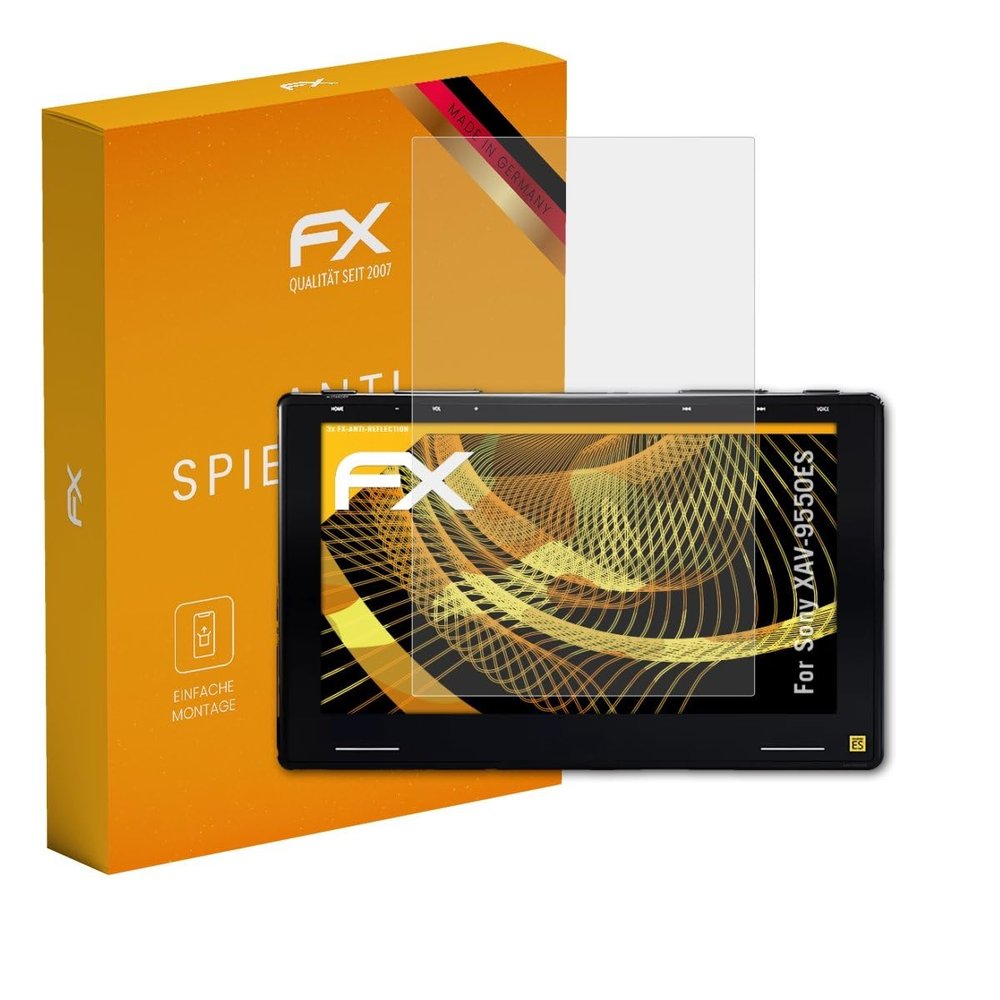 atFoliX Screen Protector compatible with Sony XAV-9550ES Screen Protection Film, anti-reflective and shock-absorbing FX Protector Film (3X)