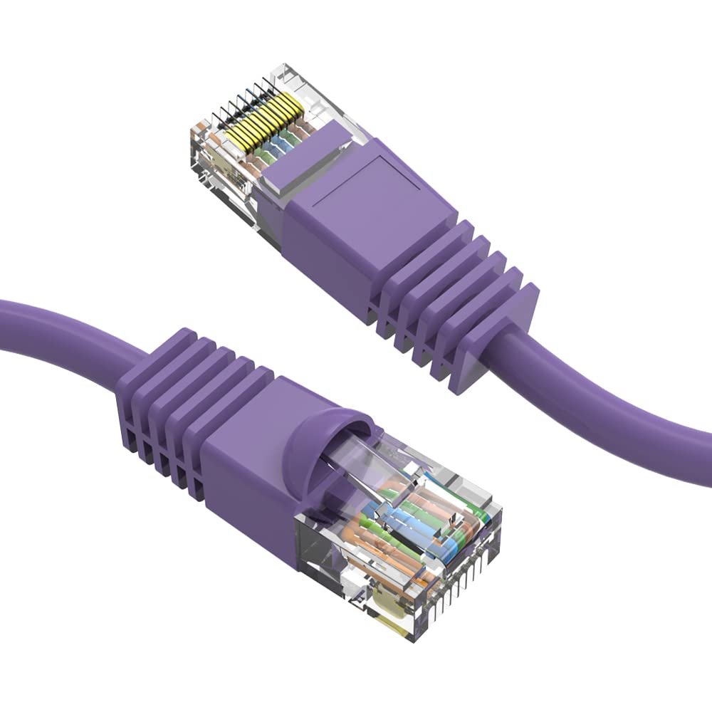 Futureonics Cat6 Ethernet Cable 10 Ft (50 Pack) Outdoor & Indoor 10Gbps UTP Cat6 Patch Cable High Speed Cat6 RJ45 LAN Network Cable, Internet Cable for Computer, Modem, Xbox & Gaming - Purple