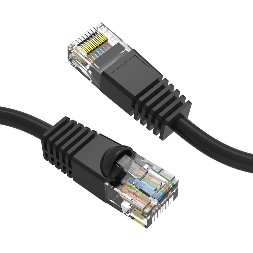 Futureonics Cat6 Ethernet Cable 5 Ft (5 Pack) Outdoor & Indoor 10Gbps UTP Cat6 Patch Cable High Speed Cat6 RJ45 LAN Network Cable, Internet Cable for Computer, Modem, Xbox & Gaming - Black
