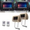 2PCS HD Car Player, 7 in Headrest LCD display, ABS Display, 12V Headrest Monitor Screens for Cars, Brown view 4