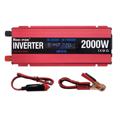 JDOUNFMO 600/2000W Portable Car Inverter 12V/24V to 220V AC Power Converter with 5v USB,Modified Sine Wave Car Inverter Conversion Power (Color : 2000W, Size : 12V-24V_220-240V 50HZ_Universal)