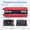 JDOUNFMO 600/2000W Portable Car Inverter 12V/24V to 220V AC Power Converter with 5v USB,Modified Sine Wave Car Inverter Conversion Power (Color : 2000W, Size : 12V-24V_220-240V 50HZ_Universal) view 4