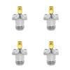 BJDZ 50Ohm 4 Pcs Radio Coaxial Adapter N-Type Female Jack 4 Hole Flange to SMA Male for 4G/5G Antenna System, Signal Transmission, Communication Device. view 1