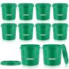 Tioncy 10 Pcs 2 Gallon Plastic Bucket with Lid Heavy Duty 2 Gallon Bucket Pail with Lid Handle for Storage Container Home Household Cleaning (Green) view 1