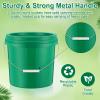 Tioncy 10 Pcs 2 Gallon Plastic Bucket with Lid Heavy Duty 2 Gallon Bucket Pail with Lid Handle for Storage Container Home Household Cleaning (Green) view 3