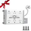 Thank You Gifts for Dad from Daughter Son - Wall Mount Power Strip with Surge Protector - 6 Outlets 3 USB (USB-C 15W), 6ft Braided Cord, On/Off Switch, Workshop & Garage Essentials view 1