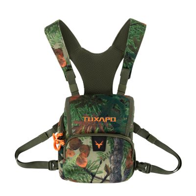 Tuxapo Binocular Harness Chest Pack with Rangefinder Pouch Rain Cover Bino Case for Hunting Hiking Shooting