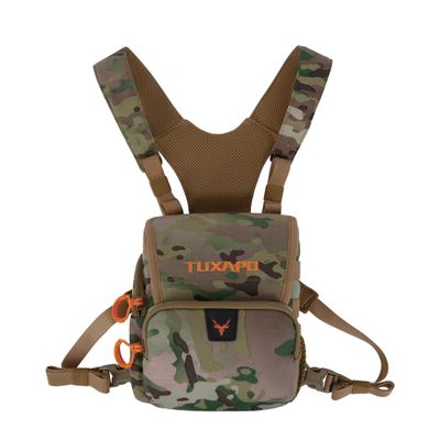 Tuxapo Binocular Harness Chest Pack with Rangefinder Pouch Rain Cover Bino Case for Hunting Hiking Shooting
