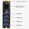for M.2 USB Adapter M.2 M-Key to 4 Port PCI-E X1 USB3.0 Graphics Extension Cable 1184 Mining Card for Desktop PC SSD HDD view 2
