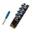for M.2 USB Adapter M.2 M-Key to 4 Port PCI-E X1 USB3.0 Graphics Extension Cable 1184 Mining Card for Desktop PC SSD HDD view 3