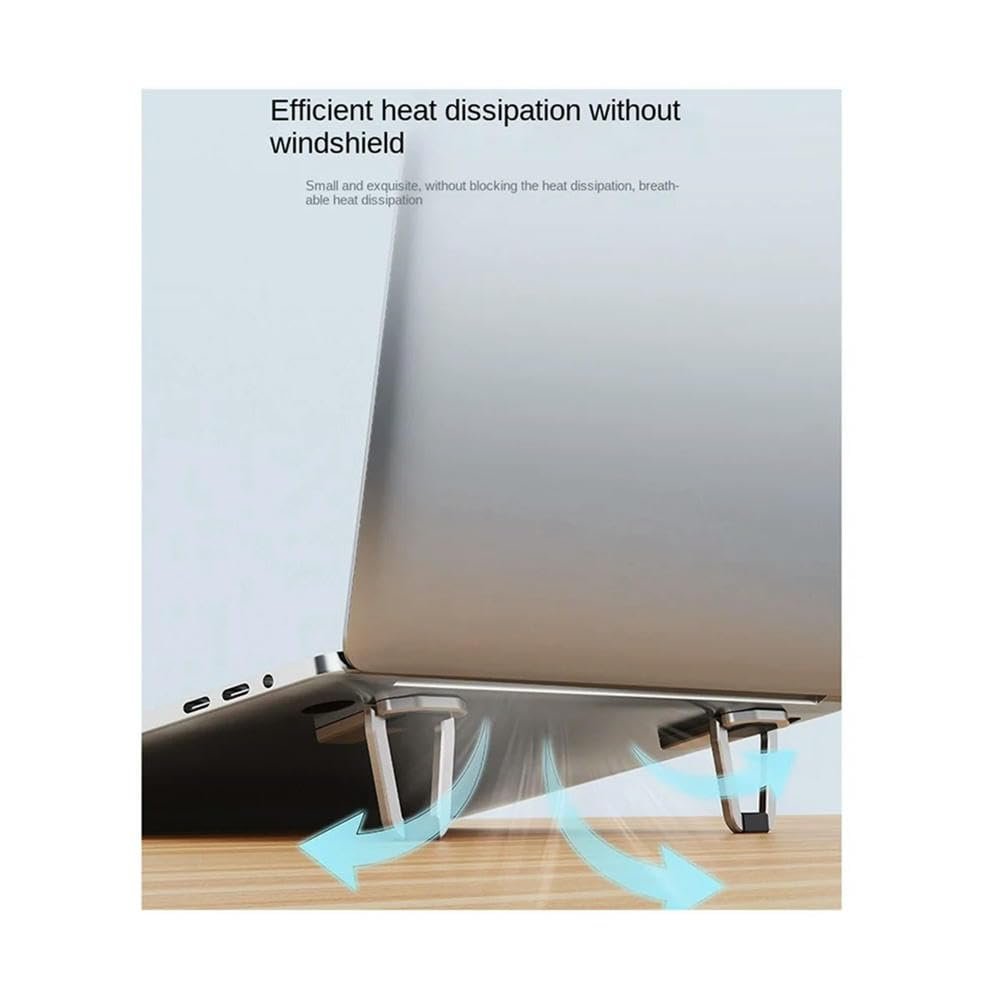 for Laptop Stand,Metal Portable Foldable Compact Heat Dissipation Flat Storage Elevated Base(Grey)